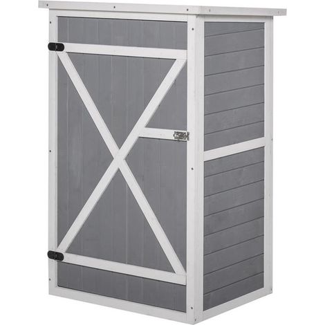 CASETTA DA GIARDINO IN LEGNO DI ABETE 75X56X115 CM COLORE GRIGIO
