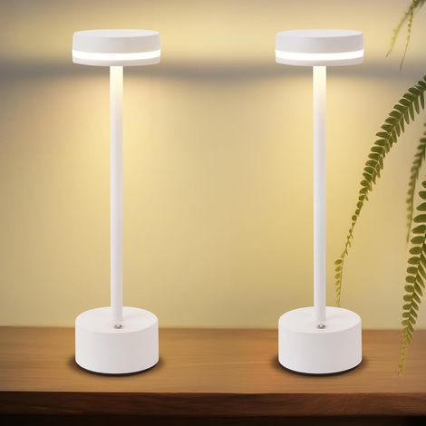 GBLY Tischlampe Kabellos LED Tischleuchte Akku - Nachttischlampe Dimmbare 3000K-6500K mit USB-C -Touch Lampe Schwarz Tischlampen -für Schlafzimmer Esszimmer Büro-2ER (1/5)