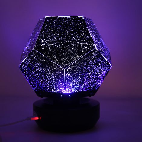 Lampe Projection 3Color 3Pétales Sphère Galaxie LED USB ABS/PET Blanc Bleu Jaune 13cm Light Starry Sky Romantique Cadeau (1/5)