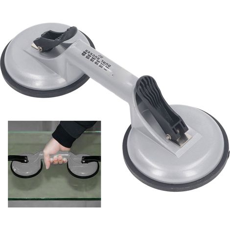 Robuster B2-Saugnapf aus Aluminiumlegierung mit zwei Zinken für Fliesen und dickes Glas, horizontale Saugkraft von 100 kg (1/5)