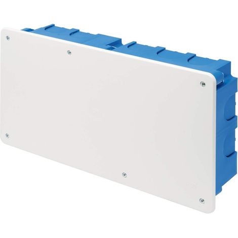 Scatola di derivazione da incasso con coperchio bianco, 300x150x75mm, per pareti leggere, in tecnopolimero, blu, serie 340 - Elettrocanali EC340107