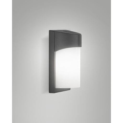 Luminaire extérieur Fabas Luce Gluck Dark Grey aluminium gris L 13 cm E27 IP54 réf. 6562-21-294 (1/3)