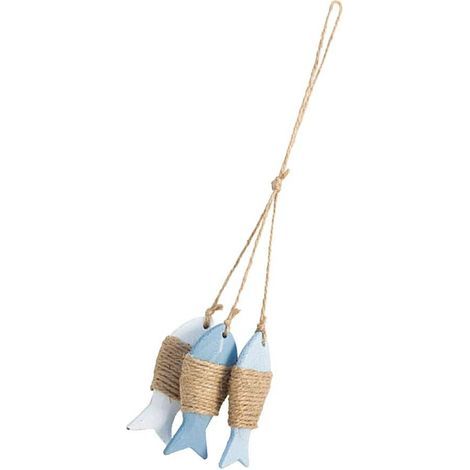 Pendentif poisson en bois, décoration maritime, couleur 01 – (1/5)