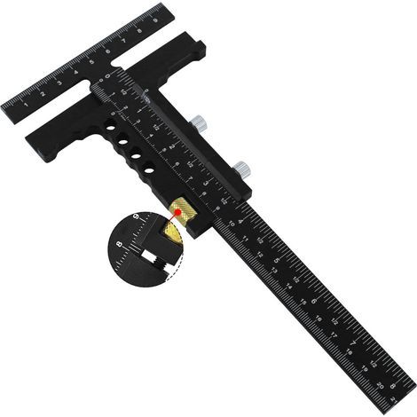 T-shaped marking tool made of aluminum alloy for woodworking, ideal for carpenters and crafts. (1/5)