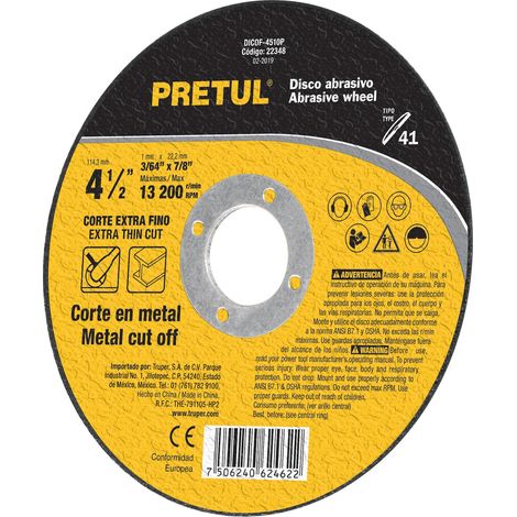 Disco para corte fino de metal - Ø 115 mm x 1 mm