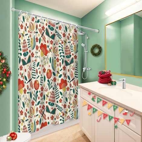 Rideau douche imperméable polyester 180x180 tissu respirant bâche de douche pour maison de campagne (1/5)