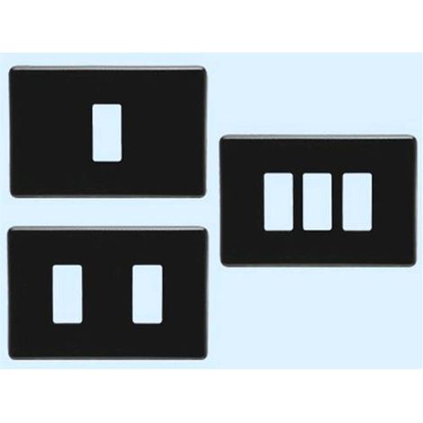 Placca Coprinteruttori in ABS  2 Posti Nero Art. 8902.N  Conf. 12 Pz