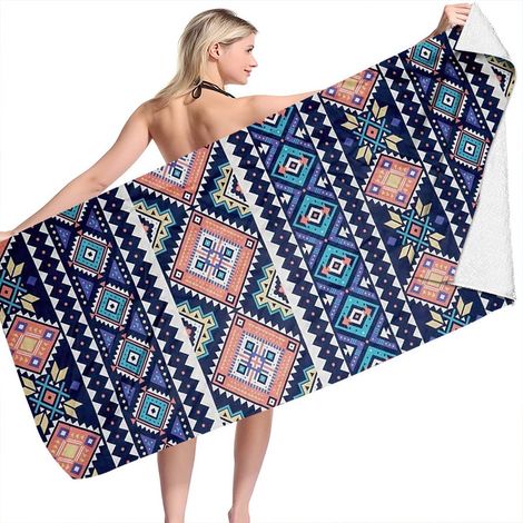 Filiyano-Serviette de plage - 70×150cm Couverture de plage en microfibre pour piscine, cadeau de voyage et de vacances pour filles et femmes - (10)