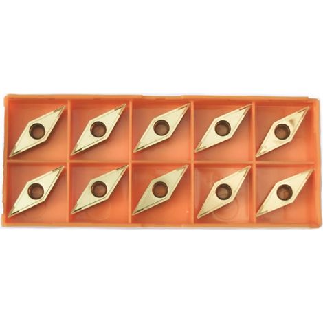 10 PLACCHETTE INSERTO UTENSILI TORNIO INSERTI A ROMBO LATO 16MM PLACCHETTE SVJ
