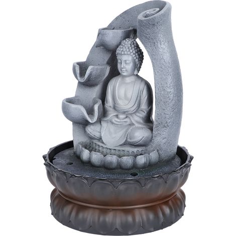 Einzigartiger Buddha-Tischbrunnen aus Kunstharz mit Beleuchtung, Tischdekoration für Zuhause und Büro, 220-V-EU-Stecker (1/5)