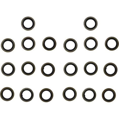Ortviai Joint d’étanchéité pour boulon banjo 10 mm – 20 pièces en caoutchouc résistant aux hautes températures, référence 4934278