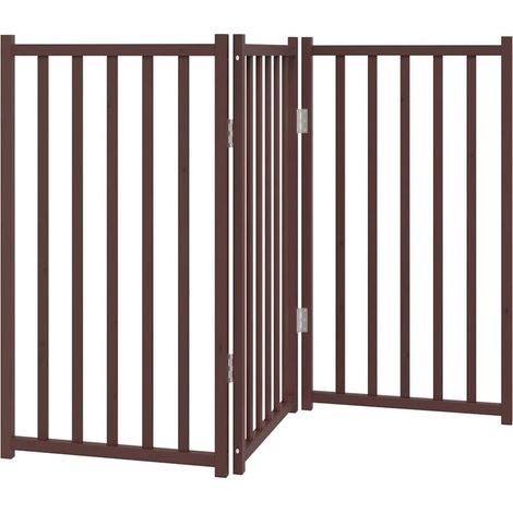 Barrière pour chien pliable 3 panneaux 150 cm bois sapin massif