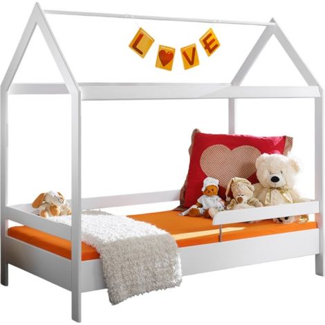 Letto a casetta per bambini 80x160 collezione MOGWAI, colore bianco.