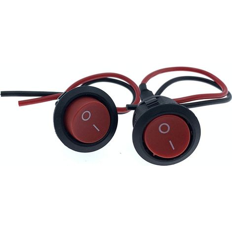 Bouton-poussoir rond, rouge et semi-circulaire pour lampes de table et poussettes, 12 V/220 V --JB1049-2P