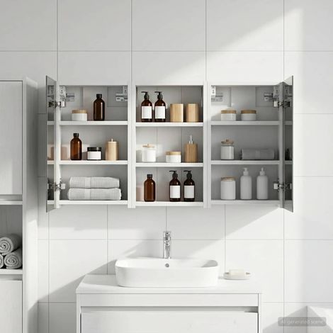 vidaXL  Bathroom Cabinet Set  3 pcs 90 x 10.5 x 50 cm Engineered wood