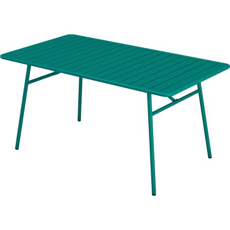 Tavolo da giardino L.160 cm in Metallo Verde Petrolio - MIRMANDE di MYLIA (1/5)