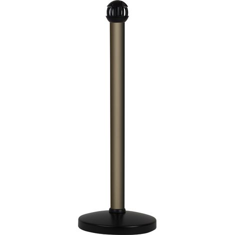 Poteau aluminium bronze sur socle portable avec tête 4 crochets - 2020022 (1/2)