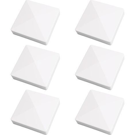 Caps de poteau en PVC de 4 par 4 pouces pack 6 couvercles finition clôture blancs étanches résistants UV protection poteaux clôture (1/5)