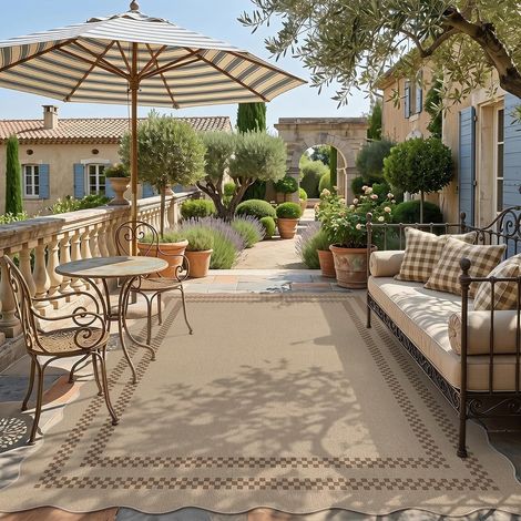 Tribesigns Tapis lavable pour salon, terrasse, chambre à coucher, salle à manger, jardin ou bureau - Motif géométrique - Certifié Öko-Tex - Marron - 200 x 300 cm (1/5)