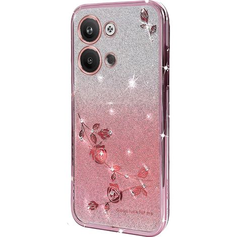 Infinix Note 30 VIP-Hülle, Glitzerblume, Roségold (1/2)