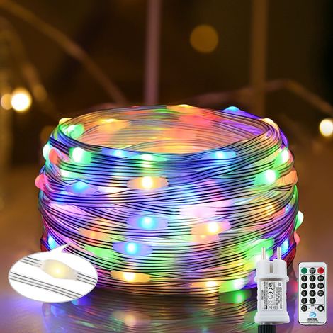 200 LED Outdoor String Lights, 22M/8 Modes, Waterproof PVC, with Remote Control Timer and Smart Plug, for Indoor/Outdoor Use, Christmas Party, Balcony, Wedding, Party [Energy Class F]