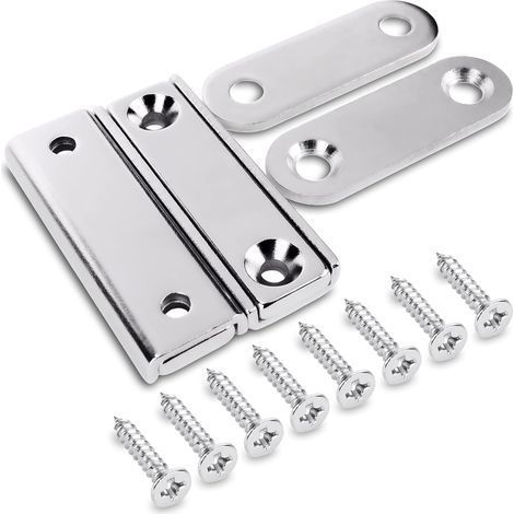 2 rechteckige Neodym-Magnete mit Loch 40x13,8x5 mm, 15 kg Haftkraft + 2 Stahlscheiben + 8 Schrauben im Lieferumfang enthalten (1/5)
