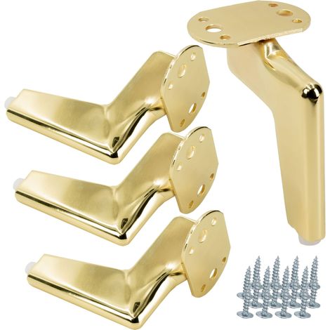 Juego de 4 patas para mueble Loft, cromo dorado, altura 12 cm (1/5)