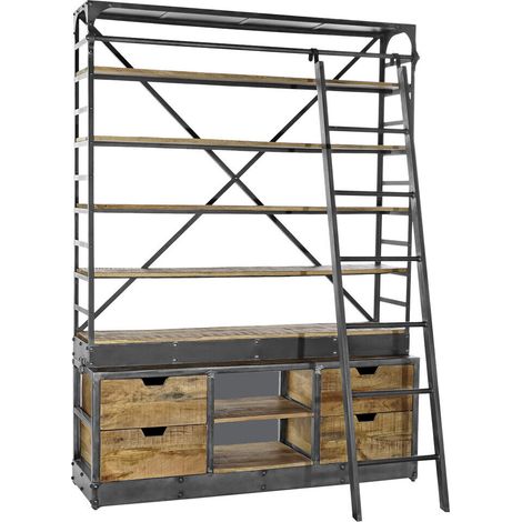 Estanteria Madera Reciclada 164X47X226 Escalera (1/5)