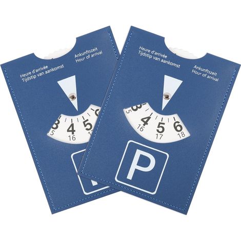 European Blue Zone Soft PU Parking Disc Large Size 11x15cm Durable Reusable Clear Display Manual Time Stamp Easy Store for Limited Time Parking (1/5)