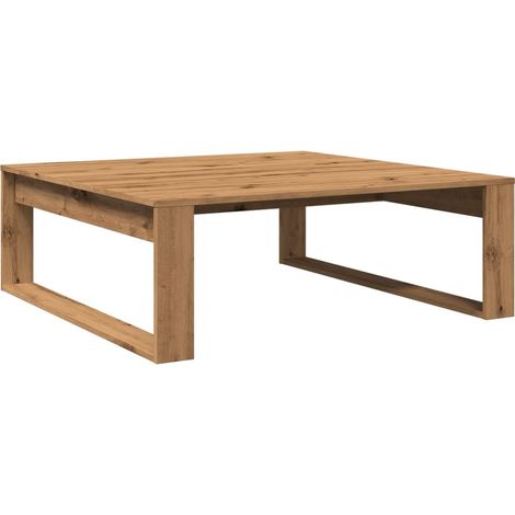 Table basse design moderne et contemporaine 100 x 100 x 35 cm bois d'ingénierie couleur chêne DEC038287