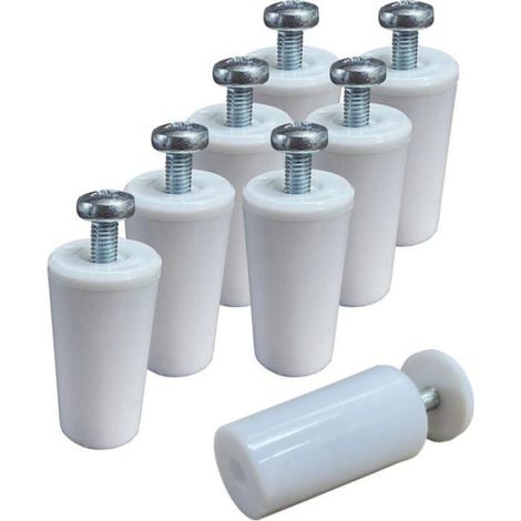 -8 butées volets roulants blanches 40 mm PVC. Arret de volet fourni avec tout le nécessaire pour le montage avec ses rondelles (1/3)