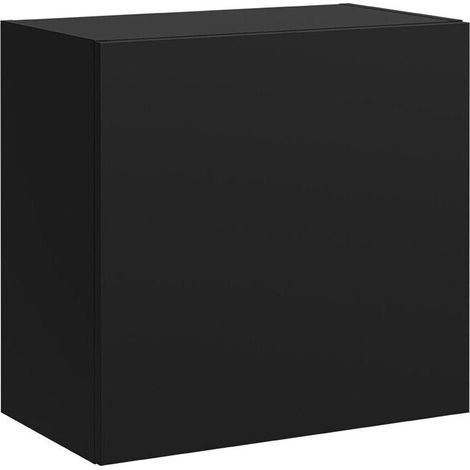Armario de pared Species, Negro, 50x50cm, Número de puertas: 030cm, MDF, Aglomerado laminado