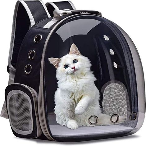 Sac À Dos Pour Chat - 32 x 25 x 42 cm - Respirant Avec 9 Aérations - Fenêtre À Bulle - Pour Voyage Randonnée Et Extérieur - 1 Pièce