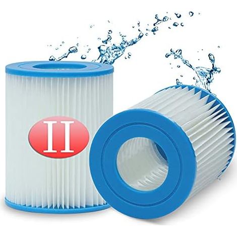 Filterkartusche Typ II für Bestway Poolpumpe, Ersatzfilterkartusche für Bestway 58094, Kapazität: 2006/3028 l/h (2 Stück) (1/5)