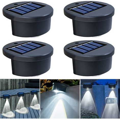 Set of 4 outdoor solar lights, waterproof solar step lights, solar poolside lights (1/5)
