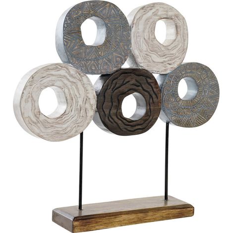 Sculpture murale design multicolore en cercles - Harmonie de couleurs abstraites et design