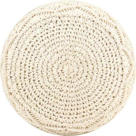 Pouf fait à la main en macramé 45x30 cm Coton (1/5)