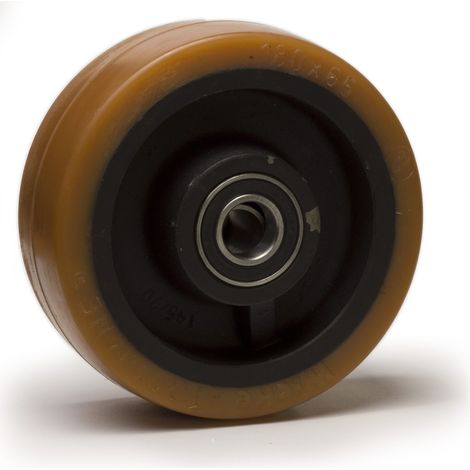 Roue VULKOLLAN® jante fonte 180 x 65 alésage 25 longueur de moyeu 75 mm