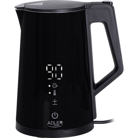 Bouilloire électrique Adler AD 1345 noire avec affichage LED et régulation de température 1,7 L STRIX (1/5)