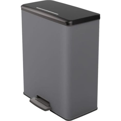 Curver – Poubelle à pédale 65L – Dimensions 49 x 32 x 61 cm – Anthracite – Matériaux robustes pour usage intensif (1/7)