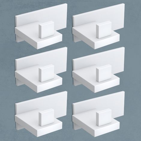 doporro Set 6 Ganci Adesivi da Parete in Acciaio Inox, Senza Forare, Antiruggine e Autoadesivi, Ideali per Bagno, Cucina o Camera da Letto, Bianco Opaco (1/5)