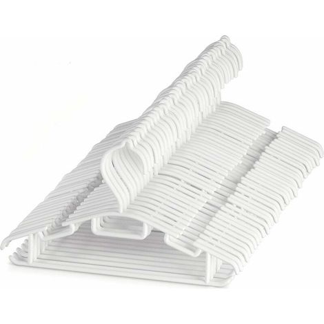 60 Cintres Vêtements Bébés enfan en Plastique,Durables Stockage Cintres pour Enfants Cintres Bebe Couleur Unie Antidérapants pour Pantalon et Jupe bébé et Petits Enfants,Blanc,30cm (1/5)
