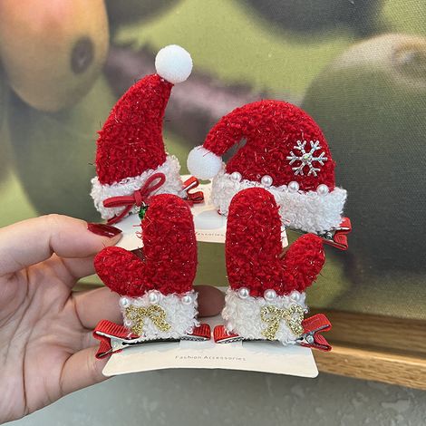 Rote Sektion – Weihnachtlicher Haarschmuck – Mädchen-Stereo-Petite-Kapuze – Herbst-Winter-Haarspange – Niedliche Hirschgeweih-Prinzessin – Haarspange (1/4)