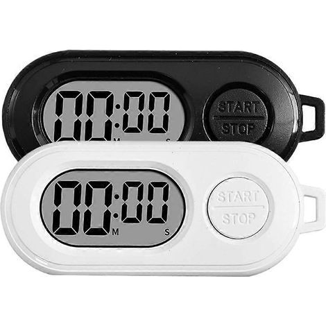 Set aus 2 Schlüsselanhänger-Stoppuhren mit LCD-Bildschirm, digitalem Countdown-Timer, tragbare Mini-Taschenuhr (1/5)