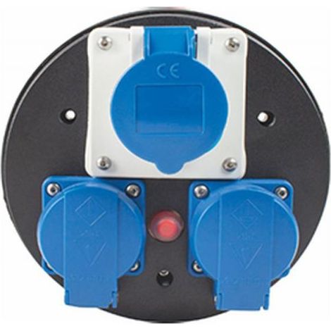 CEE Steckdoseneinsatz 230V 3-fach Thermoschutzschalter blau IP44