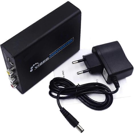 Convertisseur AV S-Vidéo vers CVBS avec audio - Adaptateur de commutation S-Vidéo vers composite avec mise à l'échelle (1/5)