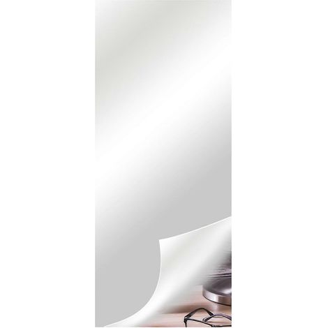 Plaque miroir acrylique sans verre, autocollante, pour murs, couleur argent, 50 cm x 150 cm x 0,2 mm. 100 % neuve. (1/4)