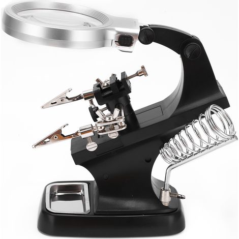 Loupe de bureau TH-7023B, verre grossissant haute définition avec éclairage LED pour lecture, bricolage et réparations de précision. (1/5)