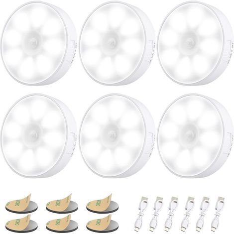 Veilleuse Détecteur de Mouvement Rechargeable par USB Lot de 6 (1/5)