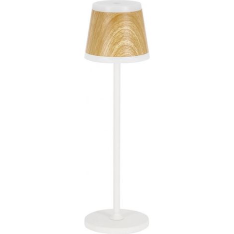 Lampada da tavolo a led klara bianca e naturale in acciaio Ø 11 x h 38,5 cm (1/2)